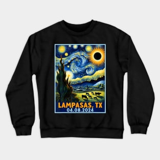 Total Solar Eclipse 2024 Lampasas Texas Starry Night Crewneck Sweatshirt